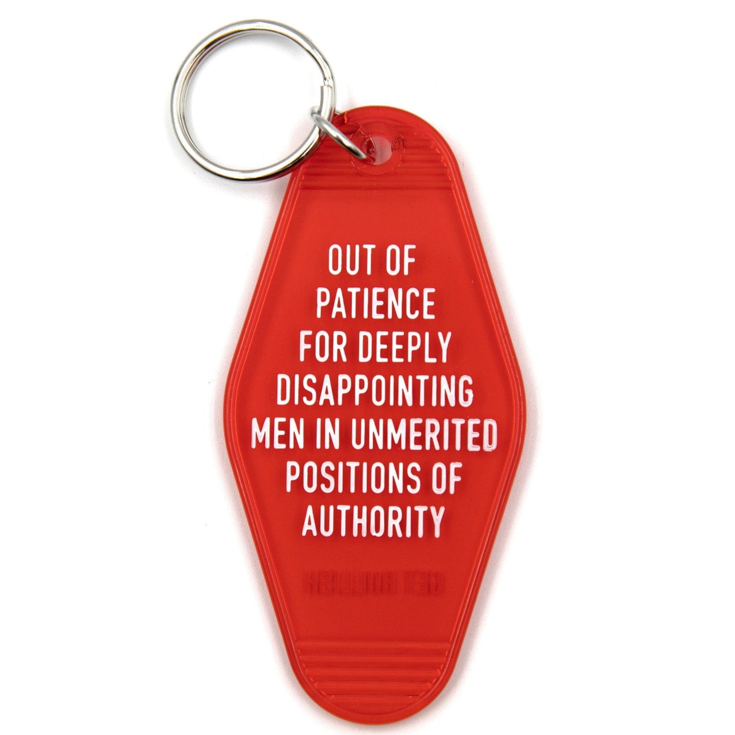 Out of Patience for Deeply Disappointing Men Motel Style Keychain by The Bullish Store