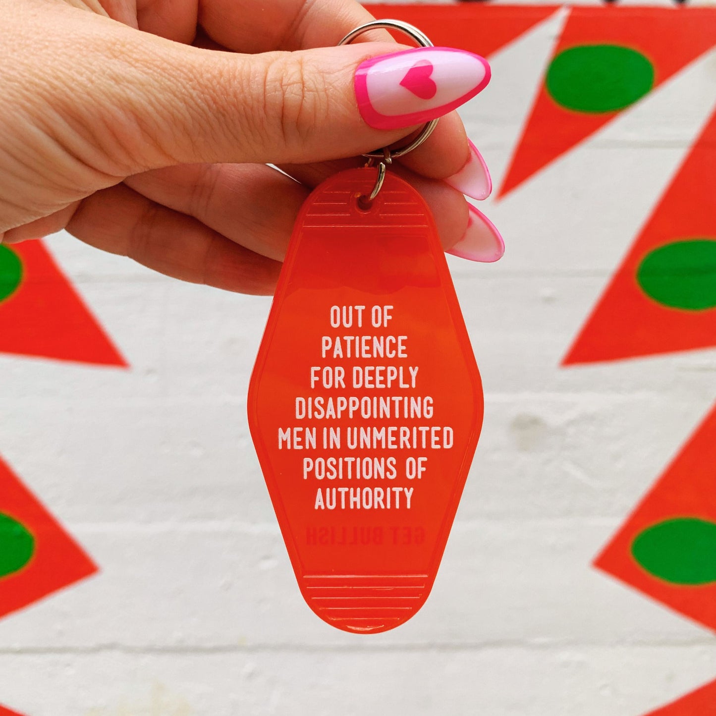 Out of Patience for Deeply Disappointing Men Motel Style Keychain by The Bullish Store