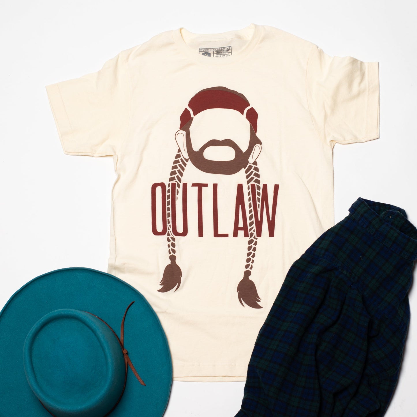 Outlaw Willie Tee by Music City Creative