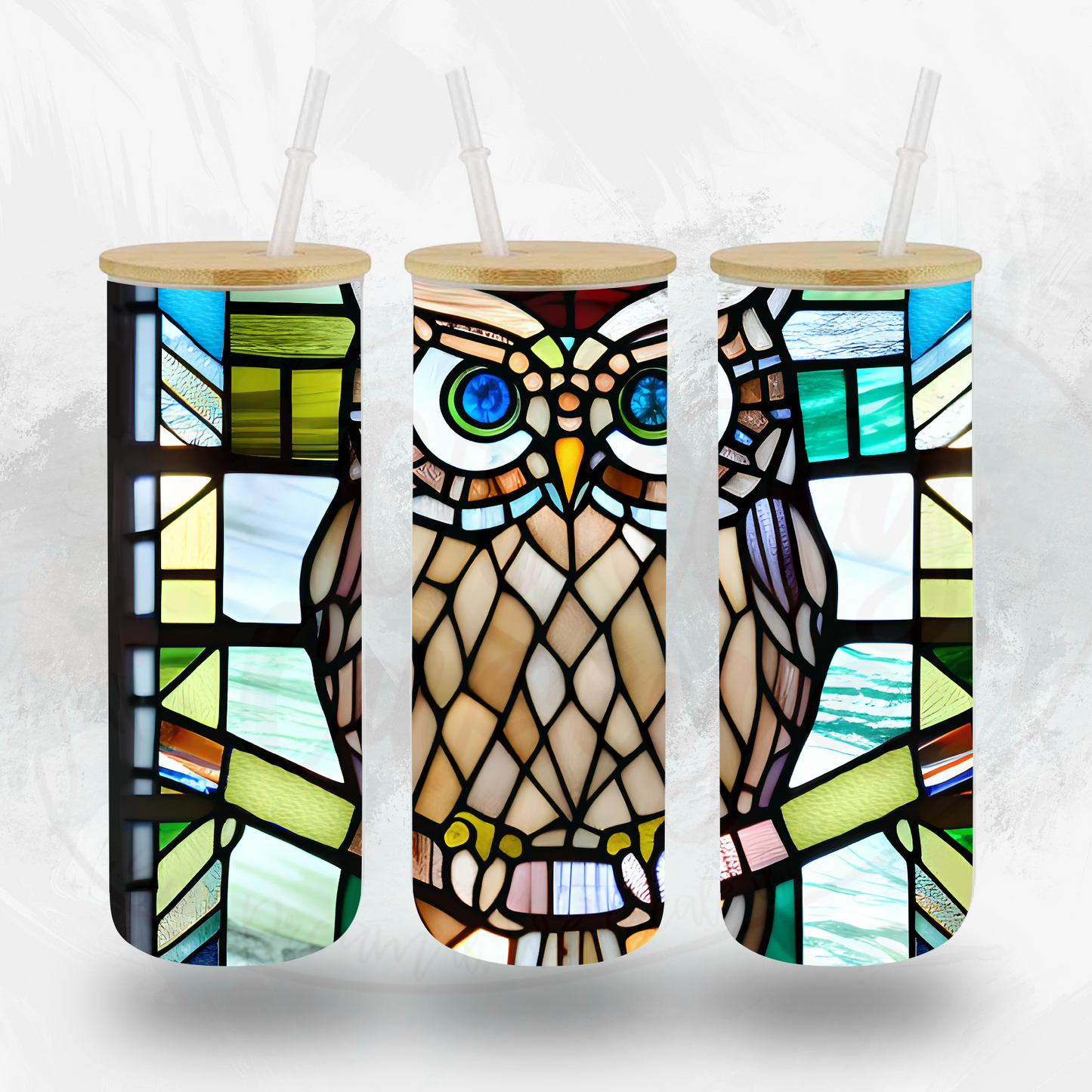 Owl Stain Glass Tumbler by Crafty Casey's