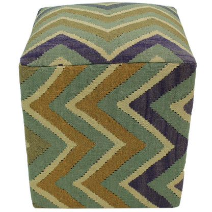 Shabby Chic Harmon Handmade Kilim Upholstered Ottoman by Bareens Designer Rugs