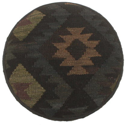 Tribal Dillon Handmade Kilim Upholstered Foot Stool by Bareens Designer Rugs