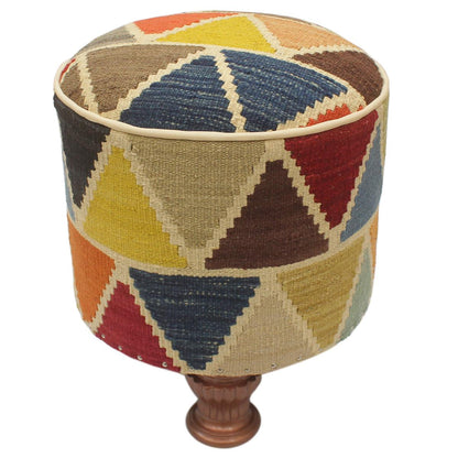 Shabby Chic Hodge Handmade Kilim Upholstered Foot Stool by Bareens Designer Rugs