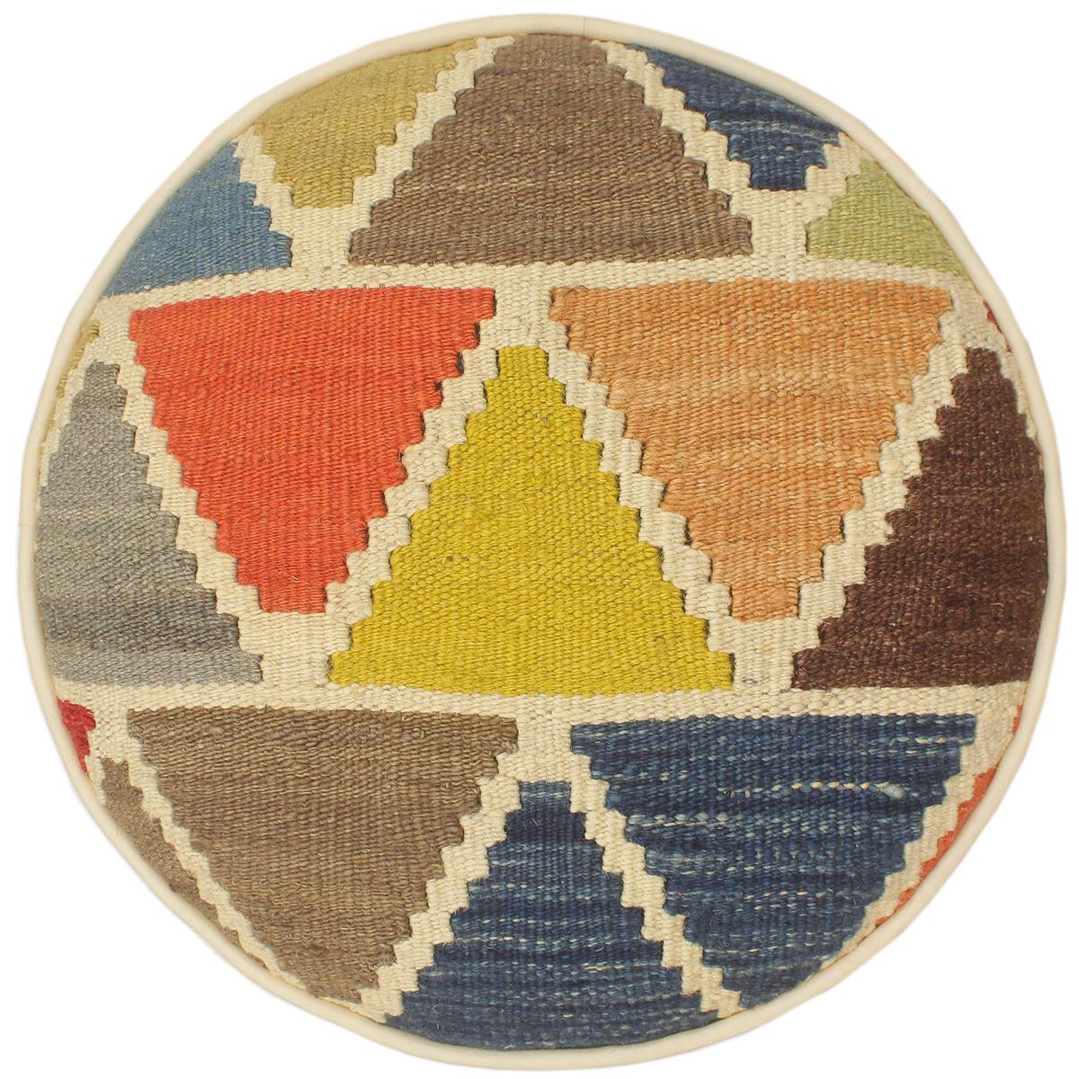 Shabby Chic Hodge Handmade Kilim Upholstered Foot Stool by Bareens Designer Rugs