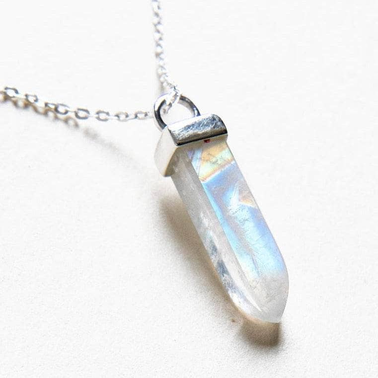 Moonstone Crystal Point Necklace by Tiny Rituals