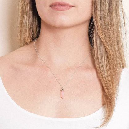 Rose Quartz Crystal Point Necklace by Tiny Rituals