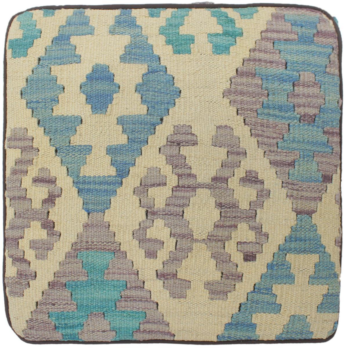 Southwestern Stapleto Handmade Kilim Upholstered Ottoman by Bareens Designer Rugs