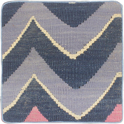 Modern Carissa Handmade Kilim Upholstered Ottoman by Bareens Designer Rugs