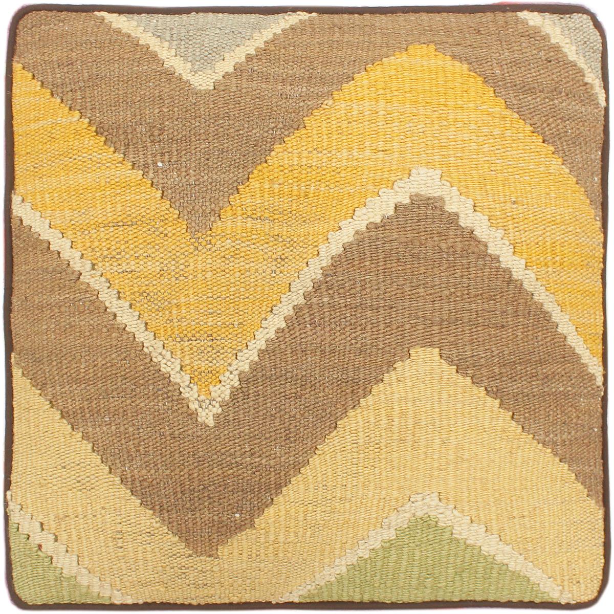 Southwestern Khalil Handmade Kilim Upholstered Ottoman by Bareens Designer Rugs