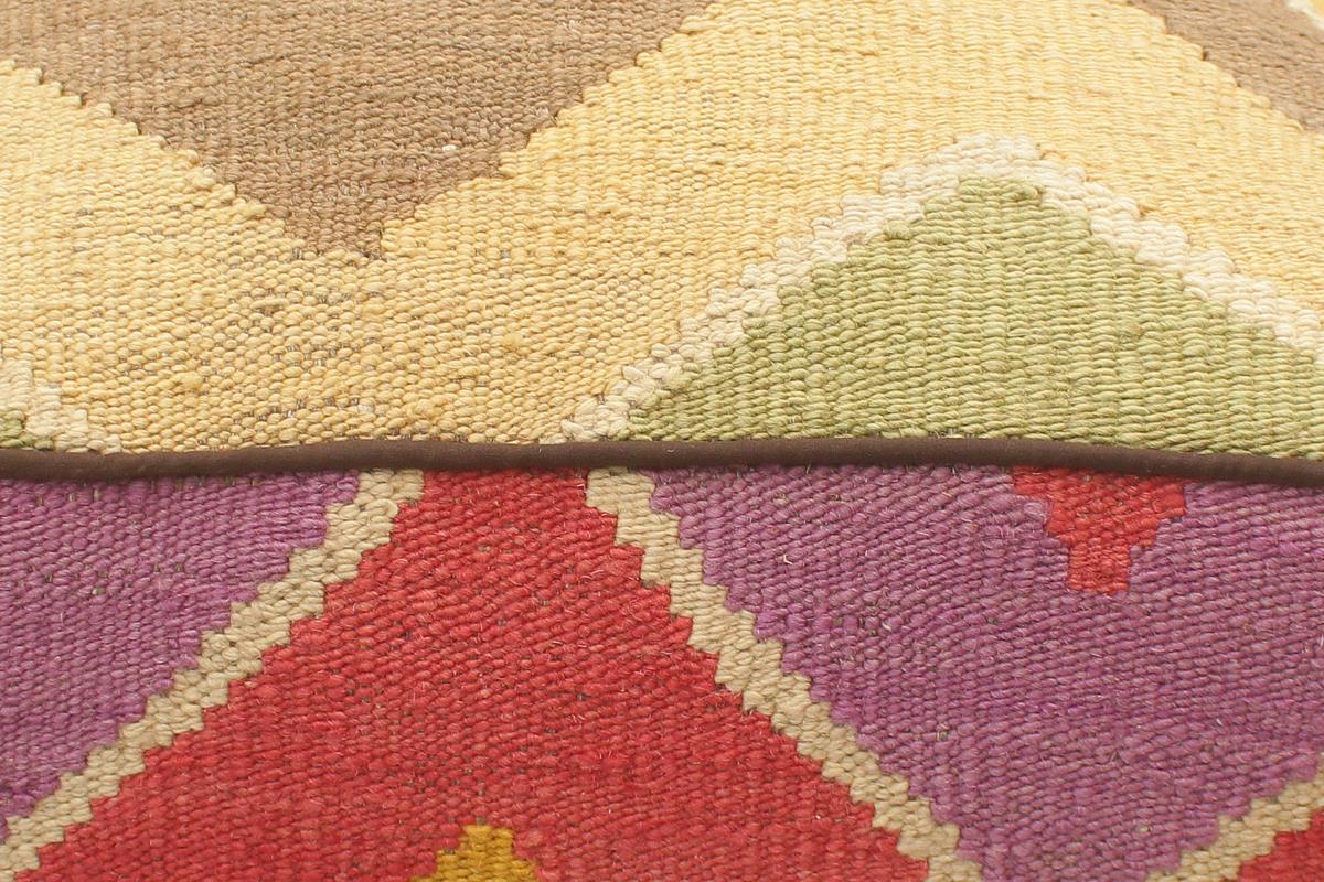 Southwestern Khalil Handmade Kilim Upholstered Ottoman by Bareens Designer Rugs