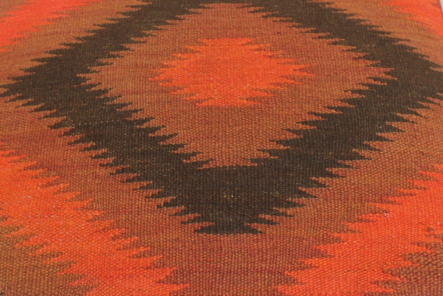 Southwestern Bradbury Handmade Kilim Upholstered Ottoman by Bareens Designer Rugs