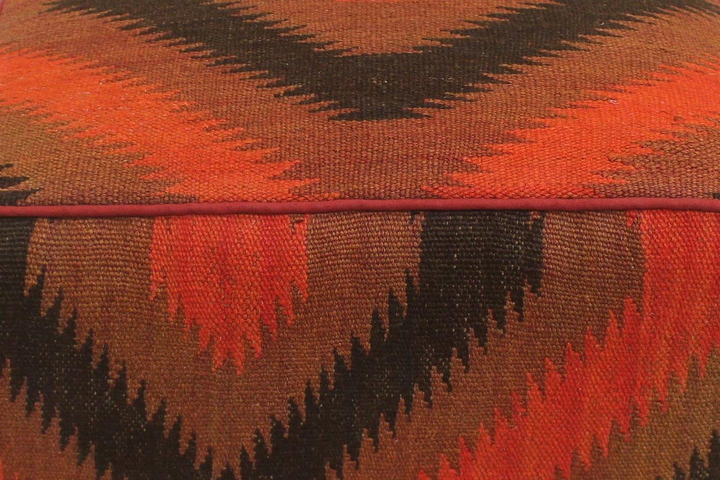 Southwestern Bradbury Handmade Kilim Upholstered Ottoman by Bareens Designer Rugs