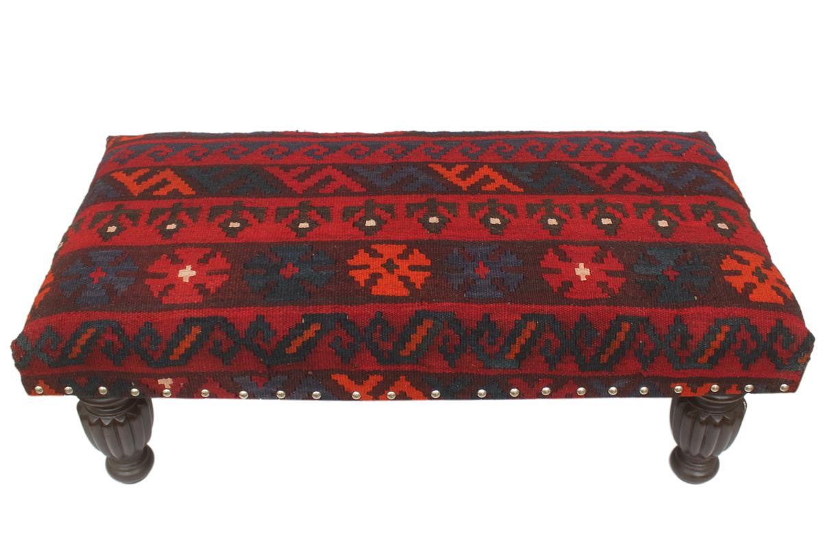 Vintage Korbin Handmade Antique Kilim upholstered Settee by Bareens Designer Rugs