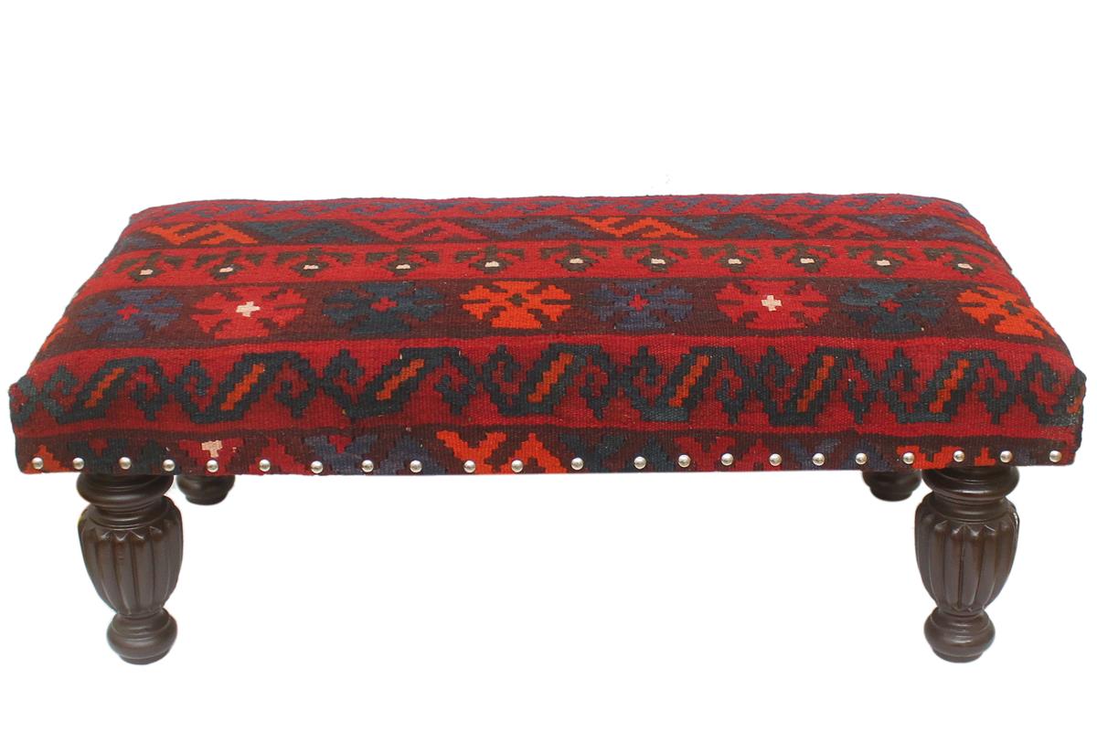 Vintage Korbin Handmade Antique Kilim upholstered Settee by Bareens Designer Rugs