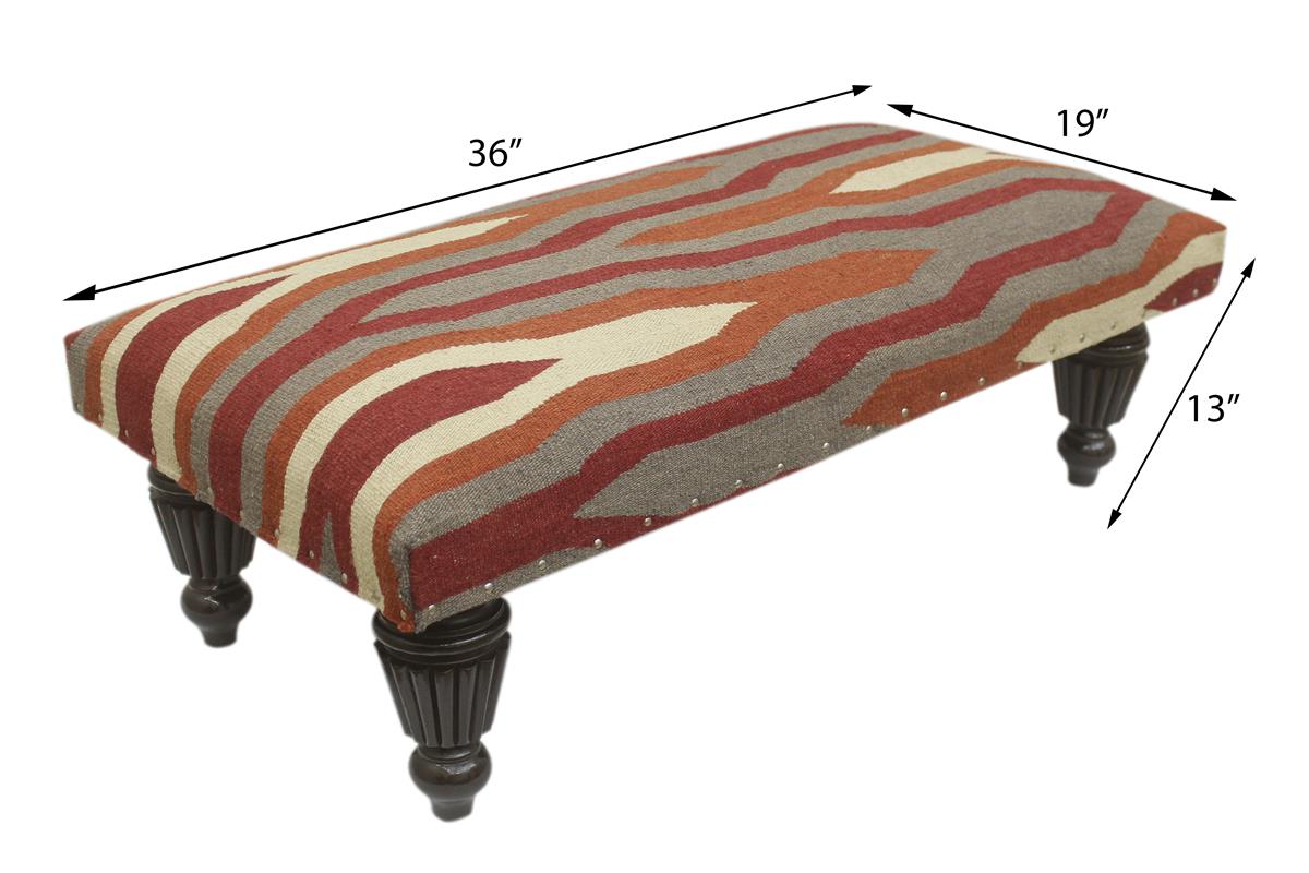 Modern Lambri Handmade Kilim upholstered Settee by Bareens Designer Rugs