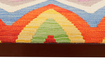 Shabby Chic Carvalho Kilim upholstered Handmade wood Storage Bench by Bareens Designer Rugs