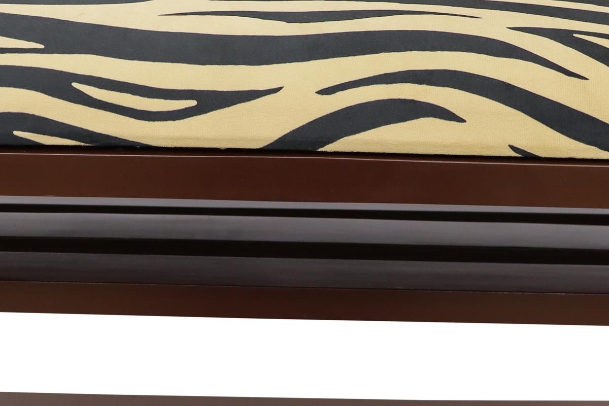 Zebra print Casillas Italian Velvet upholstered Handmade wood Storage Bench by Bareens Designer Rugs