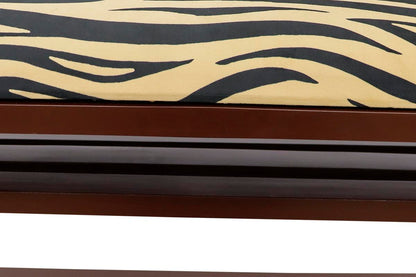 Zebra print Casillas Italian Velvet upholstered Handmade wood Storage Bench by Bareens Designer Rugs