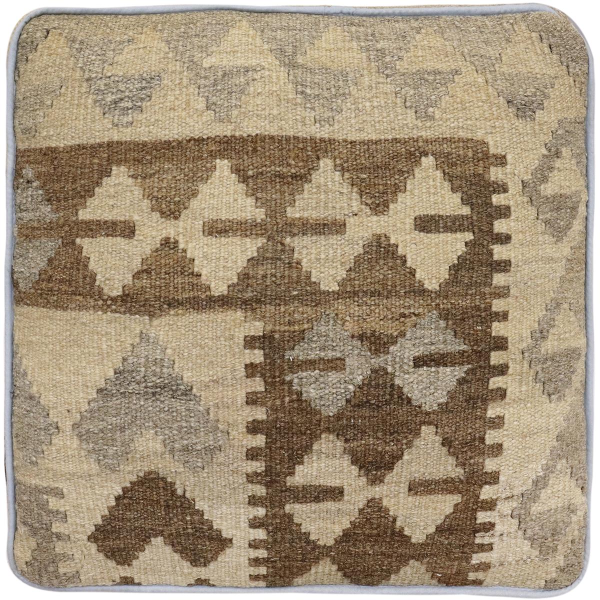 Shabby Chic Cerda Handmade Kilim Upholstered Ottoman by Bareens Designer Rugs