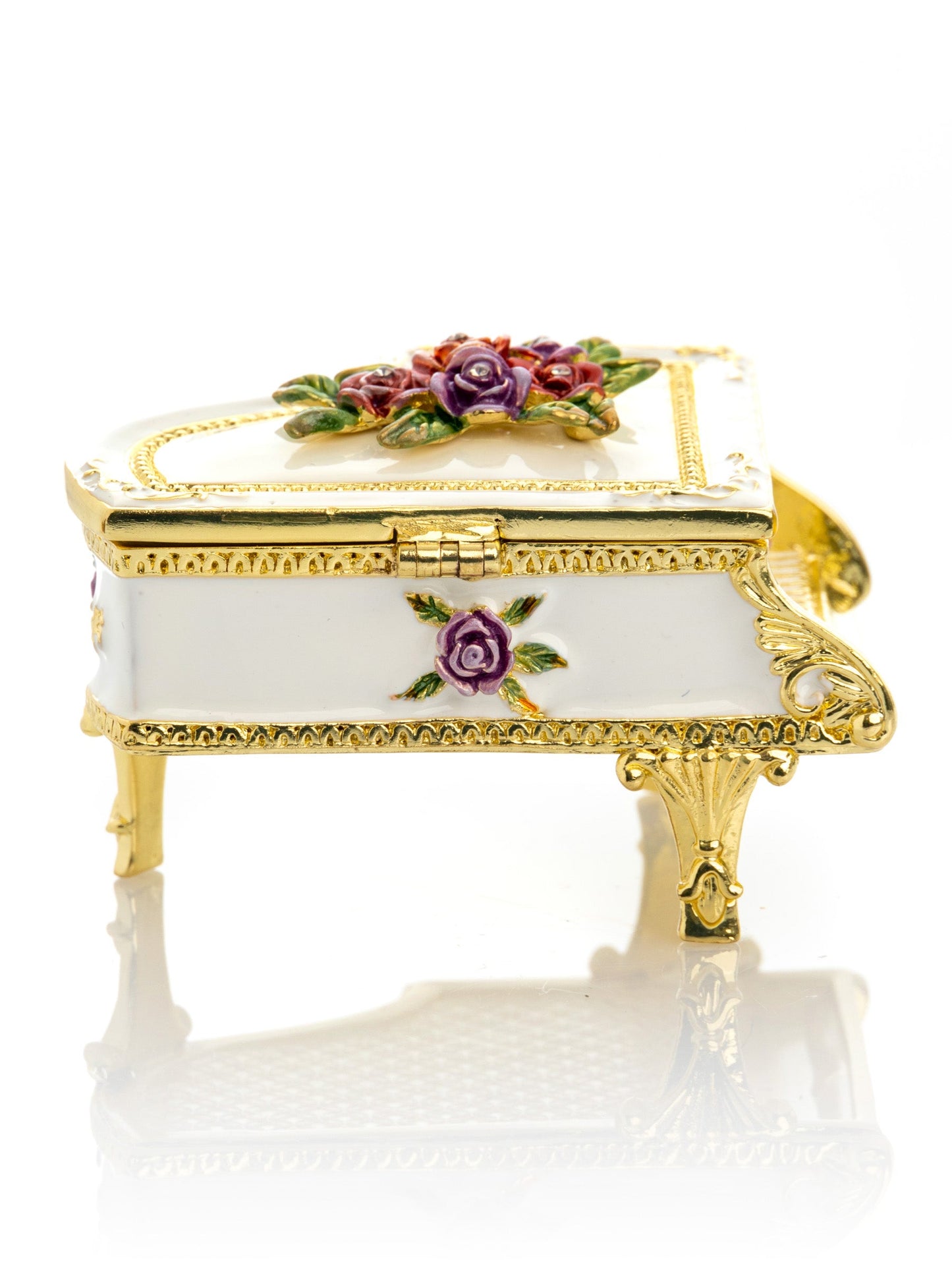 White piano with flowers by Keren Kopal