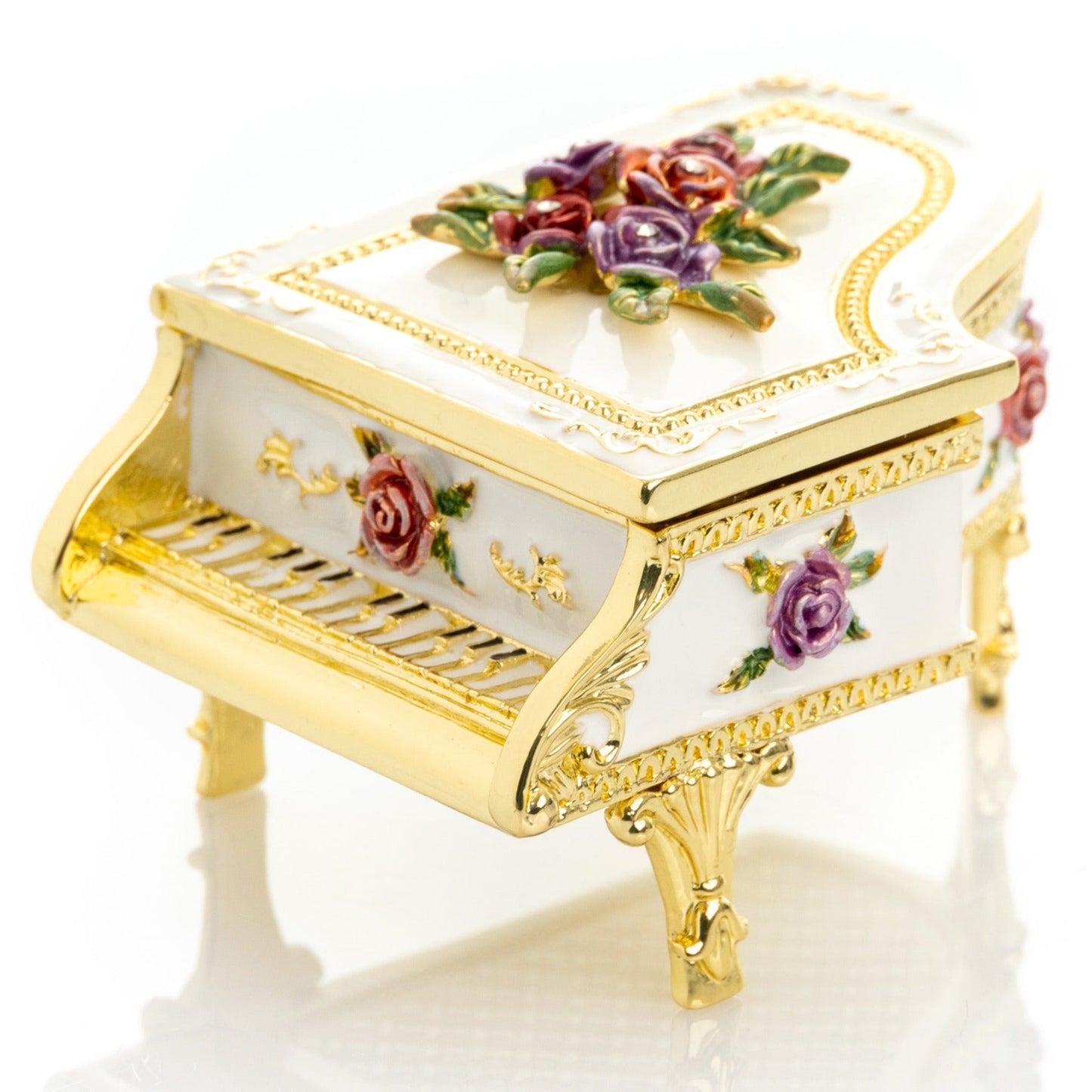 White piano with flowers by Keren Kopal