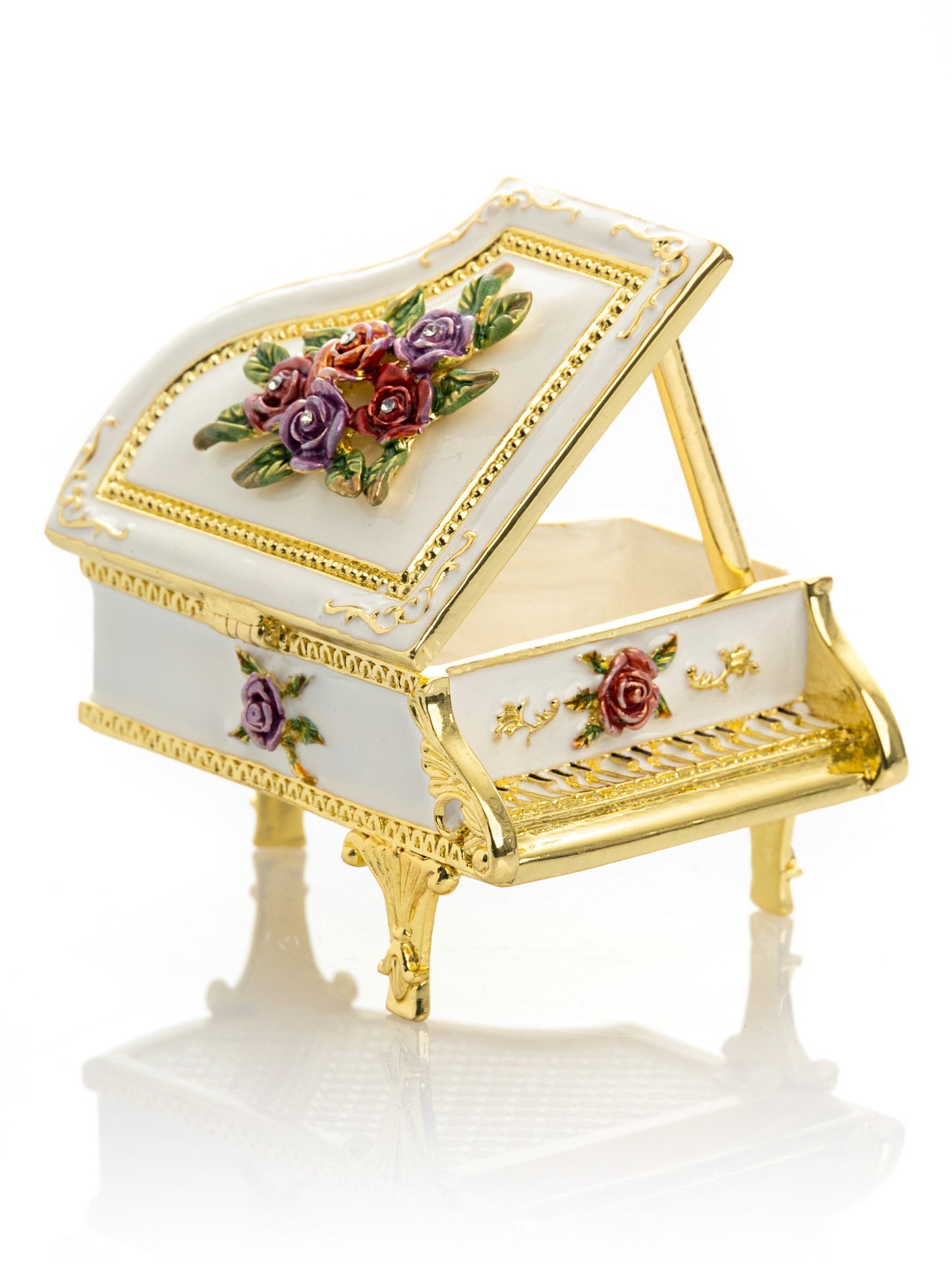 White piano with flowers by Keren Kopal