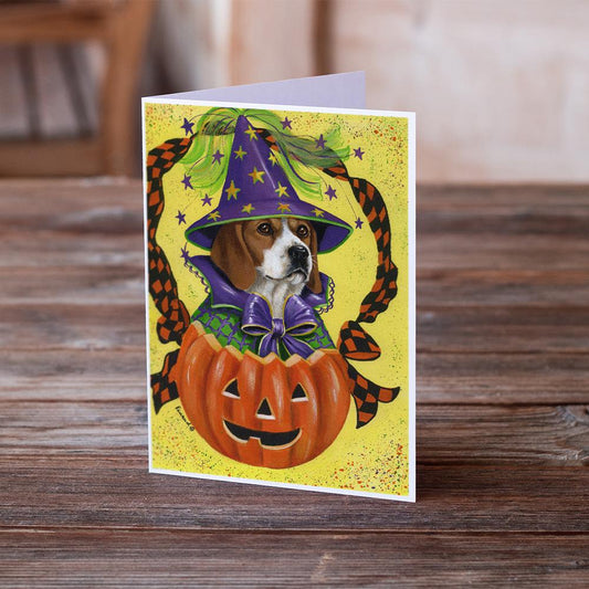 Beagle Halloweenie Greeting Cards and Envelopes Pack of 8 by Caroline's Treasures