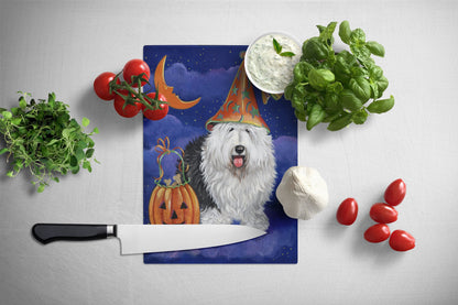 Old English Sheepdog Halloween Glass Cutting Board Large PPP3118LCB by Caroline's Treasures