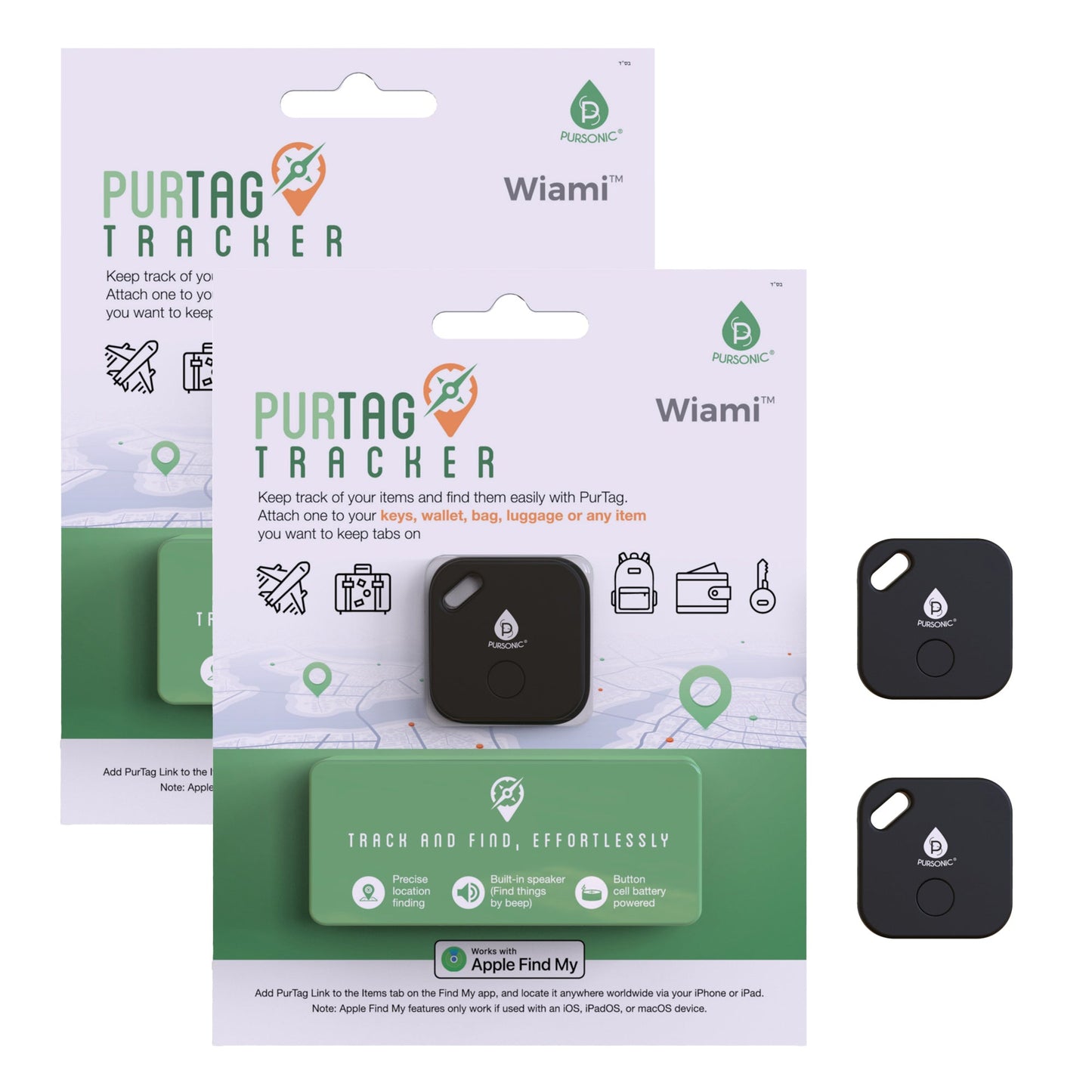 2 Purtag Trackers - Ultimate Solution for Keeping Tabs on Your Belongings by Pursonic