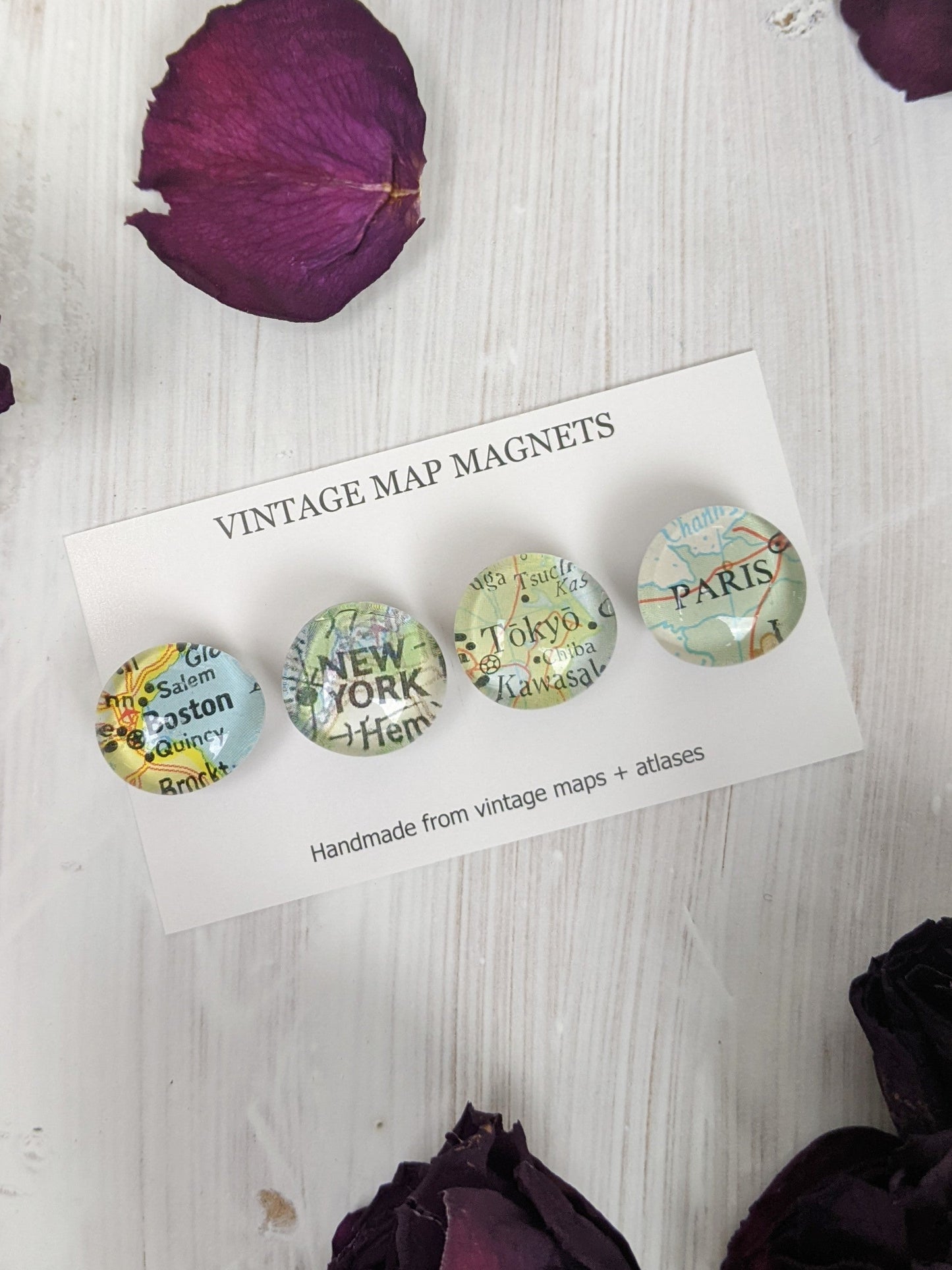 Vintage Map Magnet Set by Ash & Rose