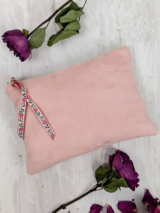 Pink Fleur Vegan Suede Purse by Ash & Rose