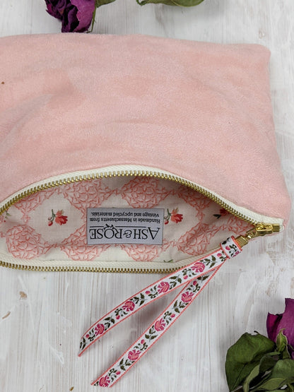 Pink Fleur Vegan Suede Purse by Ash & Rose