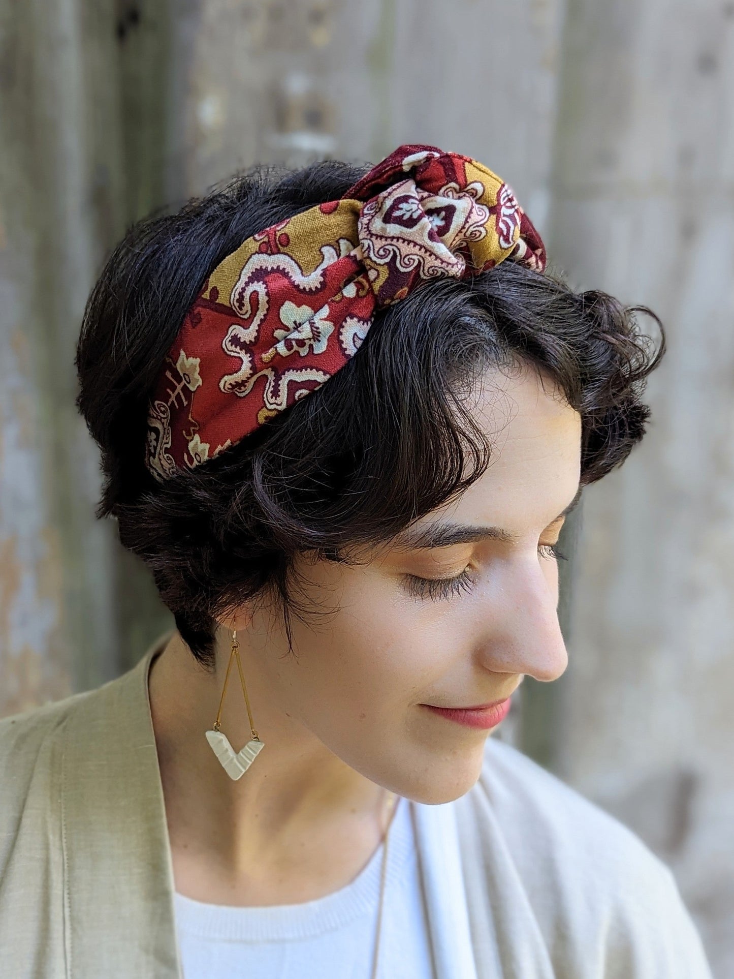 Top Knot BoHo Velvet Headband - Dusty Rose by Ash & Rose