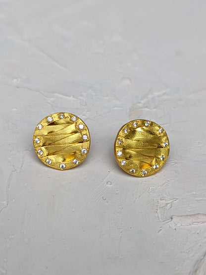 Pavé Basket Stud Earrings by Ash & Rose