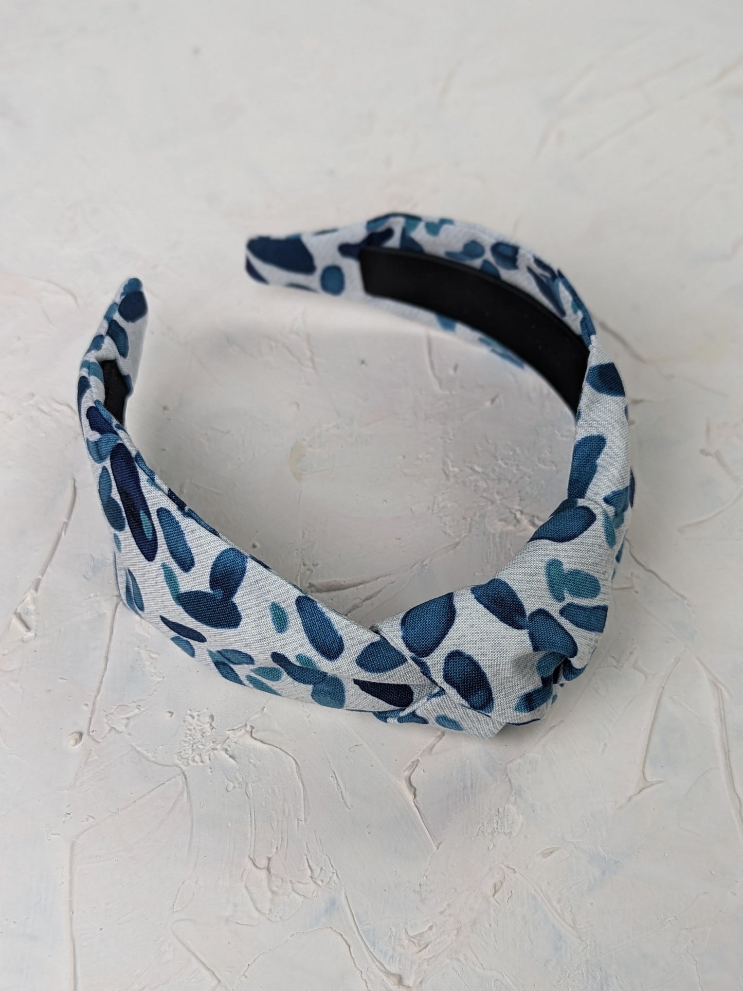 Top Knot Printed Headband - Blue Brush Strokes by Ash & Rose