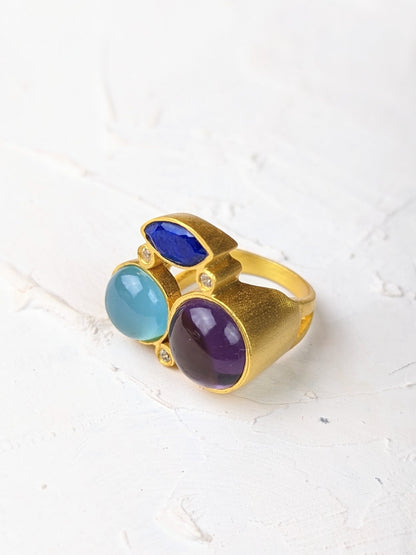 Three-Stone Statement Ring - FINAL SALE by Ash & Rose