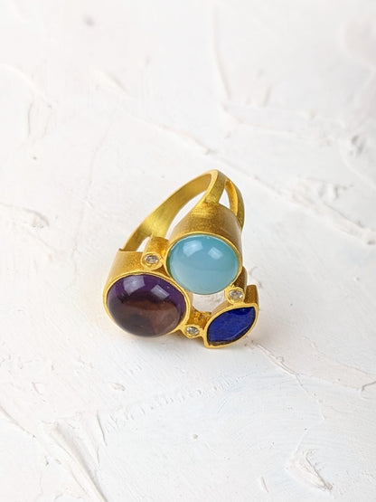 Three-Stone Statement Ring - FINAL SALE by Ash & Rose