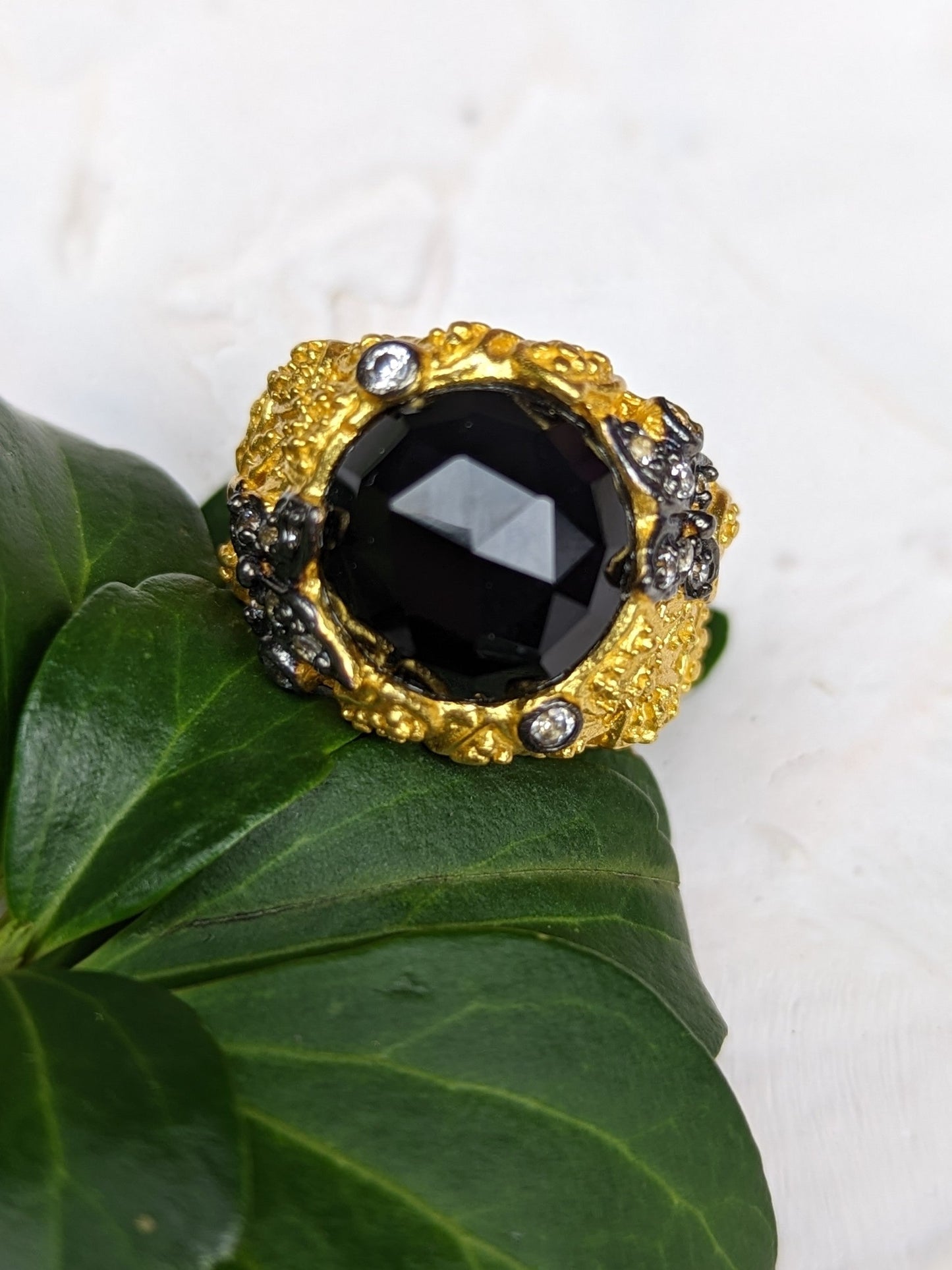 Noor Black Onyx Ring by Ash & Rose