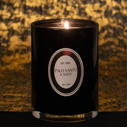 Palo Santo & Suede 15 oz. Glass Candle by Andaluca Home