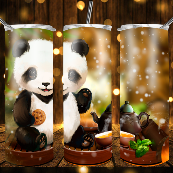 Panda Bear Cute Tumbler by Crafty Casey's