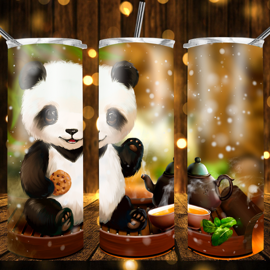 Panda Bear Cute Tumbler by Crafty Casey's