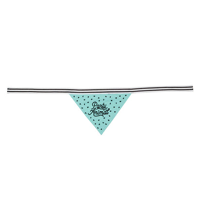 Party Animal Pet Bandana | In Blue With Printed Hearts Designs by The Bullish Store