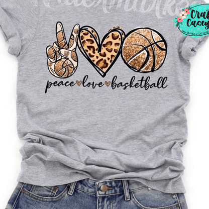 Peace Love Basketball Women's Unisex Tee by Crafty Casey's