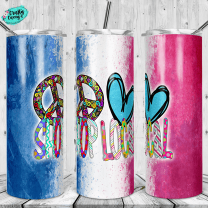 Peace Love Shop Local -Support Small Business-Tumbler by Crafty Casey's