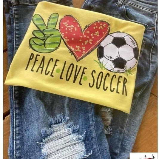 Peace Love Soccer -Sports- Unisex T-shirts by Crafty Casey's