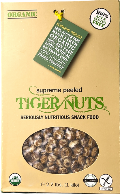 Tiger Nuts Supreme Peeled Tiger Nuts in 1 kilo box (2.2 lbs) - 10 boxes by Farm2Me