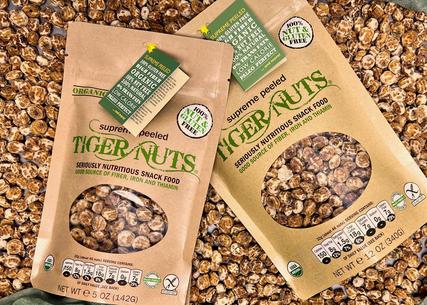 Tiger Nuts Supreme Peeled Tiger Nuts in 12 oz bags - 24 bags by Farm2Me