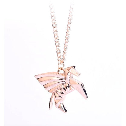 Pegasus Geometric Pendant Necklace in a Gift Box | Gold or Rose Gold) by The Bullish Store