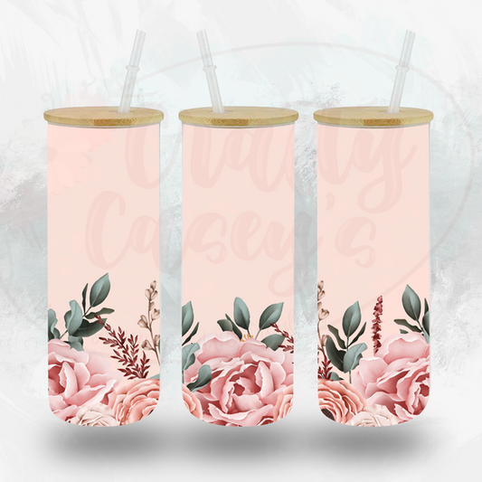 Personalized Roses Glass Tumbler by Crafty Casey's