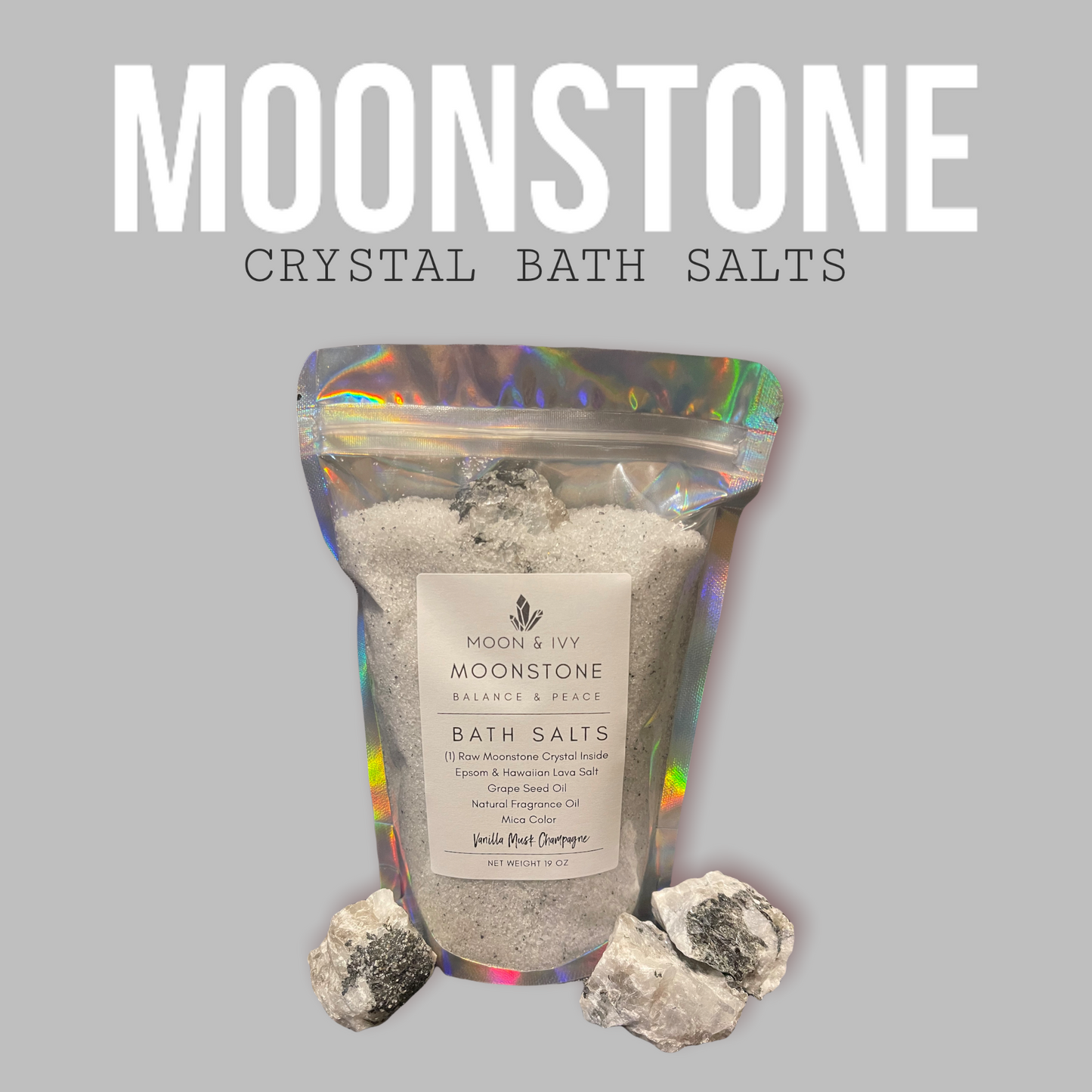 Moonstone Bath Salts by Moon & Ivy